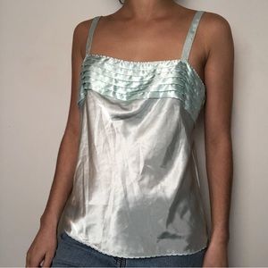 Vintage Baby Blue Silky Tank Top!